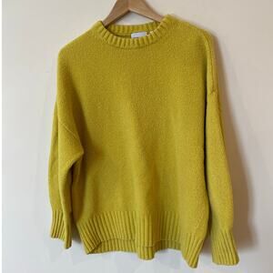 Weekday Long Sleeve Ribbed Knit Pullover Sweater Yellow Women's Size Medium